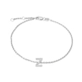 Sterling Silver Diamond Letter bracelet