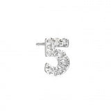 Sterling Diamond number earrings singles "9"