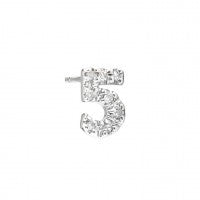 Diamond lucky number earrings singles "5"