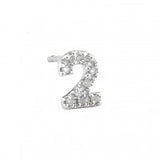 Sterling Diamond number earrings singles "9"