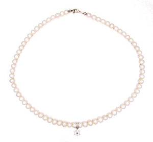 Sterling Pearl kid's Star of David necklace