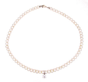 Sterling Pearl kid's Star of David necklace