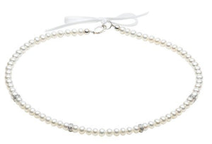 Sterling Silver Children's Pearl CZ. Roundel Necklace