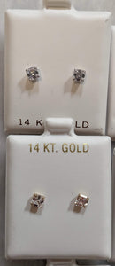 14 KT Ascher Cut Studs with clutch backs