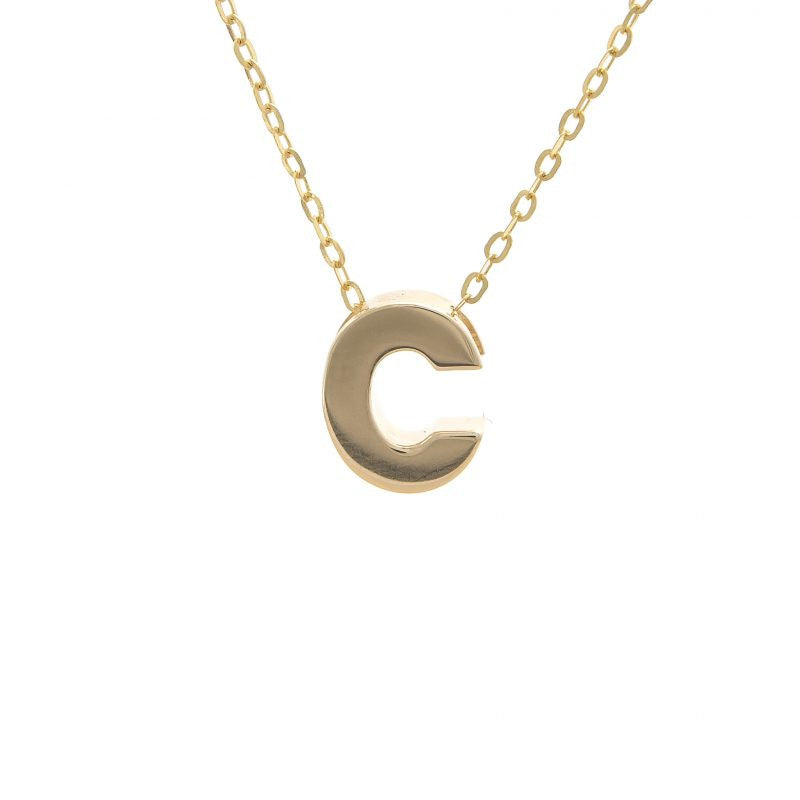 Gold Letter Initial Necklace c