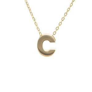 Gold Letter Initial Necklace j