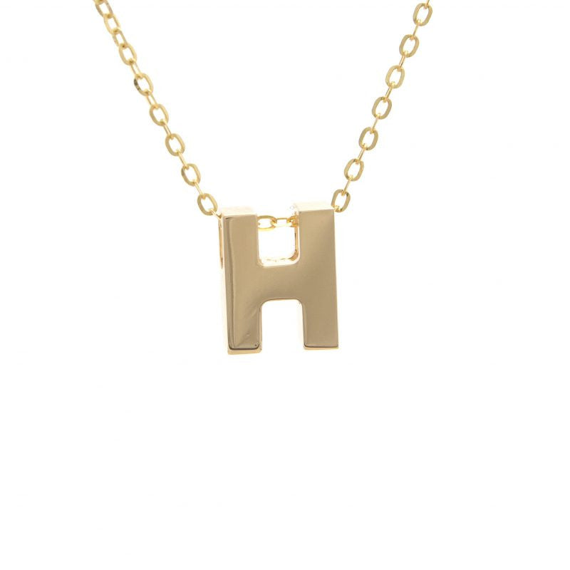 Gold Letter Initial Necklace h