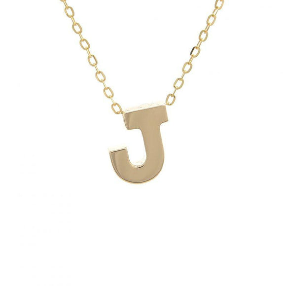 Gold Letter Initial Necklace j