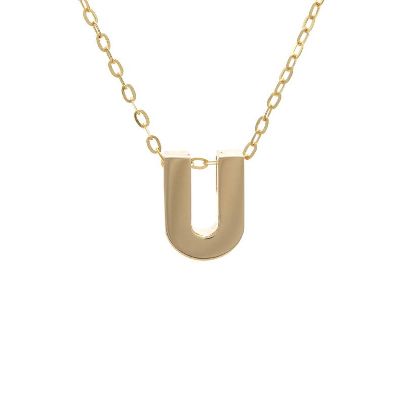 Gold Letter Initial Necklace u
