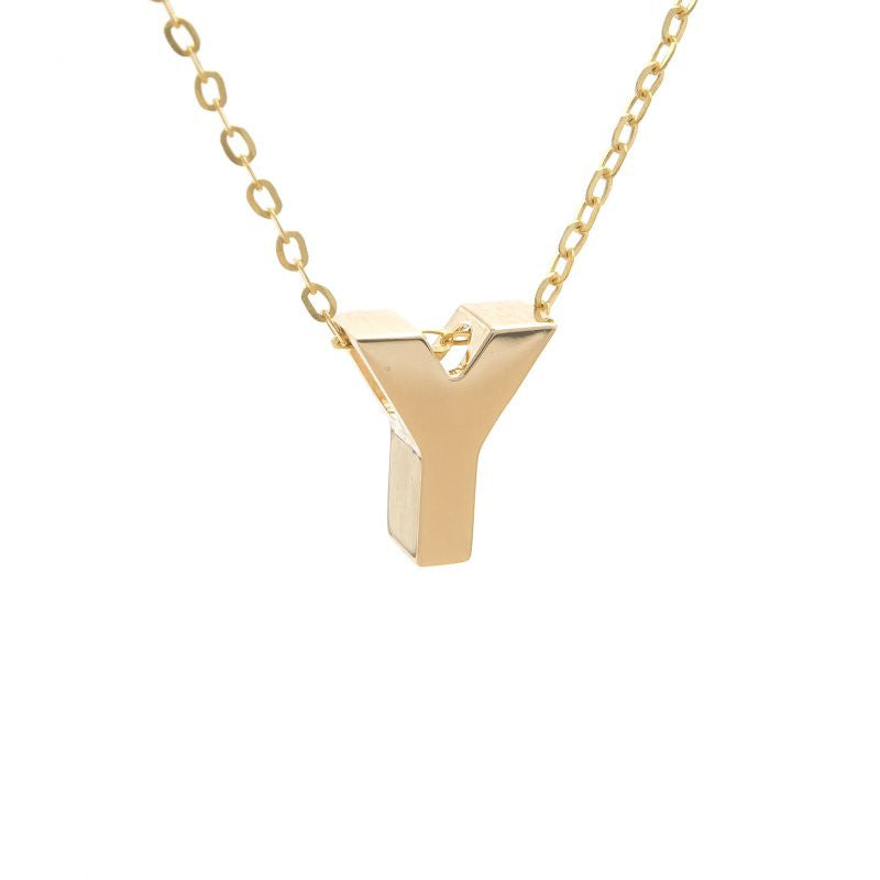 Gold Letter Initial Necklace y