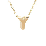 Gold Letter Initial Necklace y